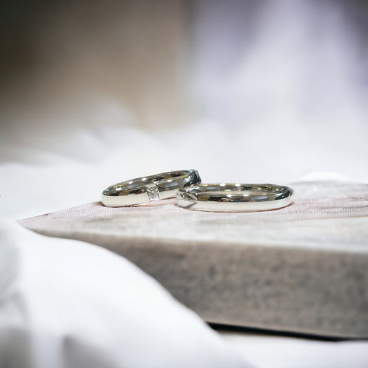 3,5 mm Comfort Fit Trouwringen Met Diamant