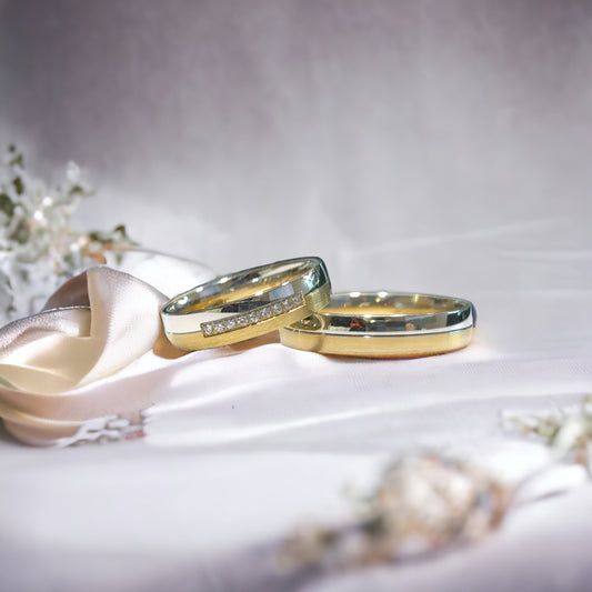 4,5 mm Comfort Fit Trouwringen Met Diamanten