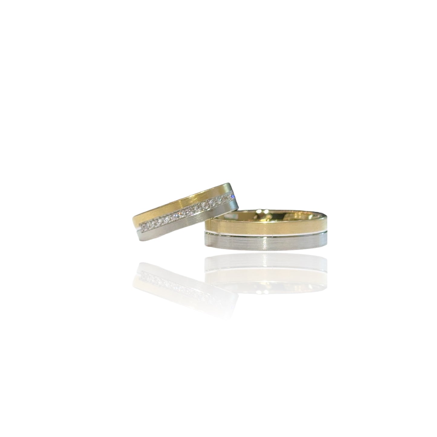 5mm Matte Trouwringen Met diamanten