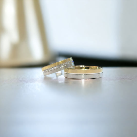 5mm Matte Trouwringen Met diamanten