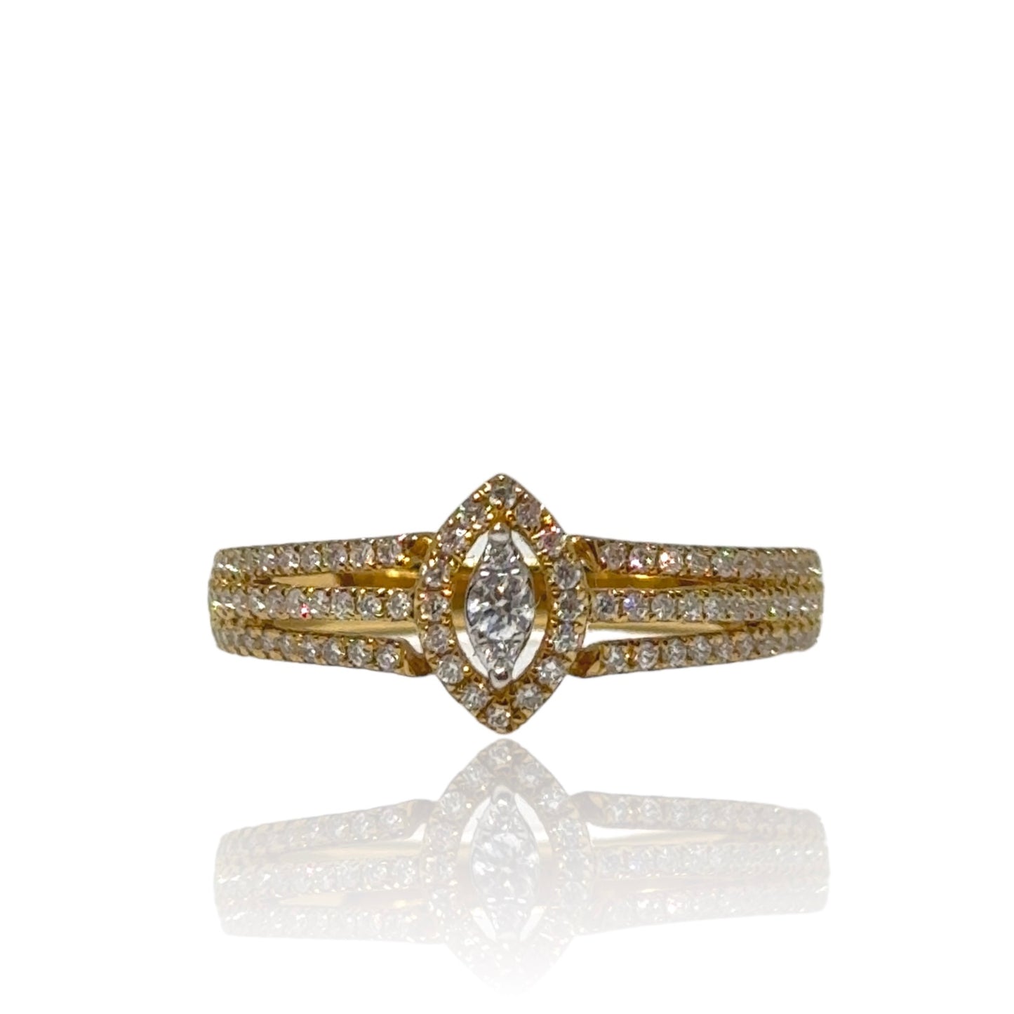Halo-zetting diamanten ring 