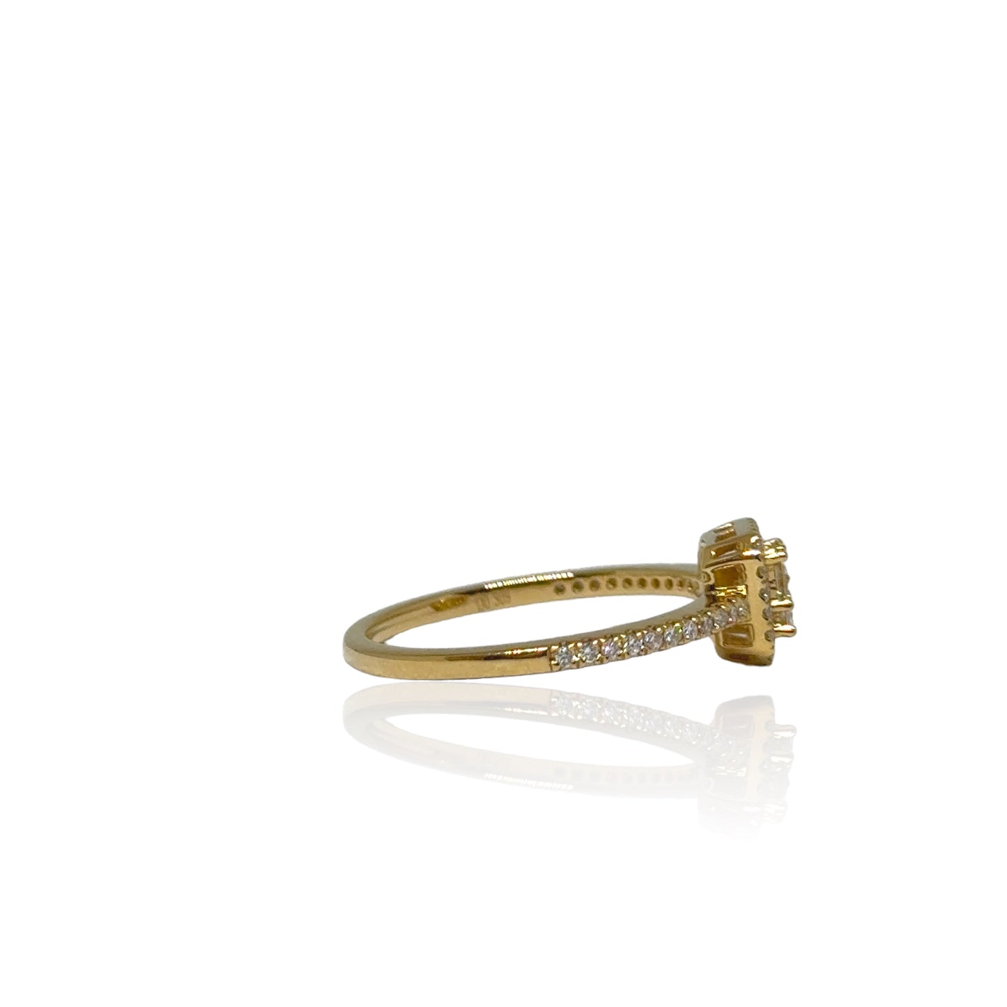 Vierkante Halo Illusie Diamanten Ring 
