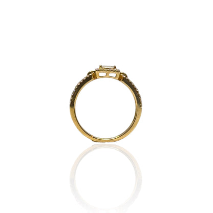 Bague en diamant illusion halo carré 