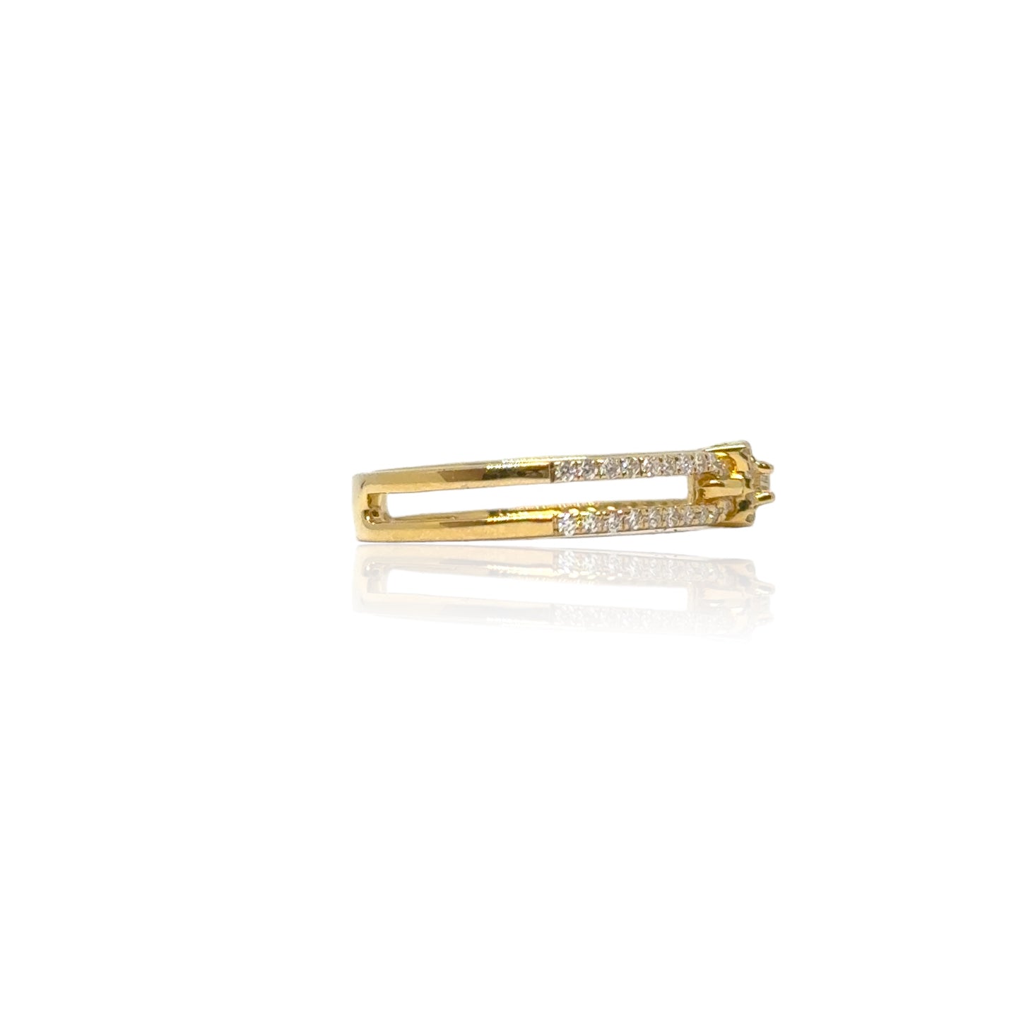 Rechthoekige Halo Diamanten Ring 