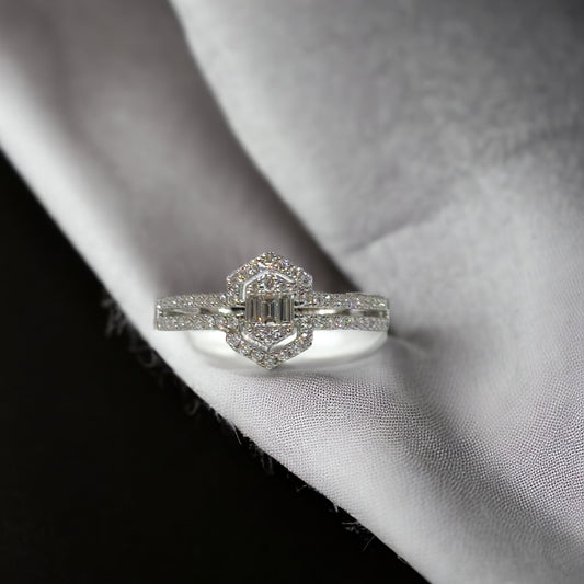 Bague en diamant avec armure