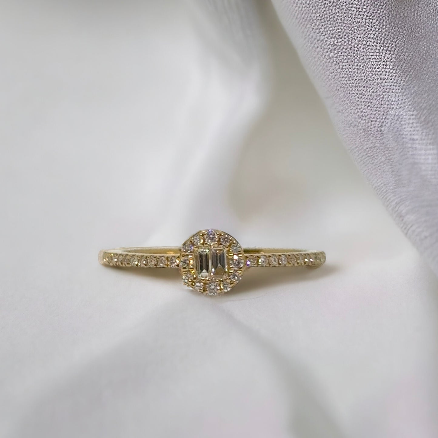 Ronde illusie diamanten ring