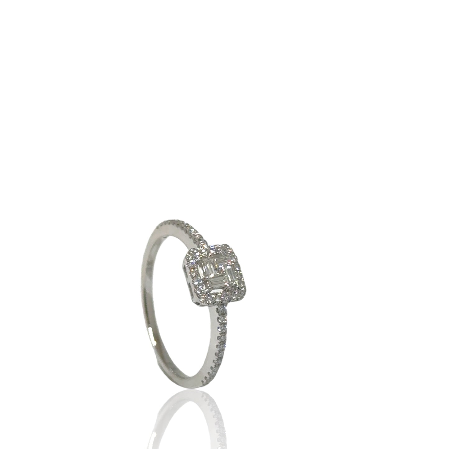 Vierkante Halo Illusie Diamanten Ring