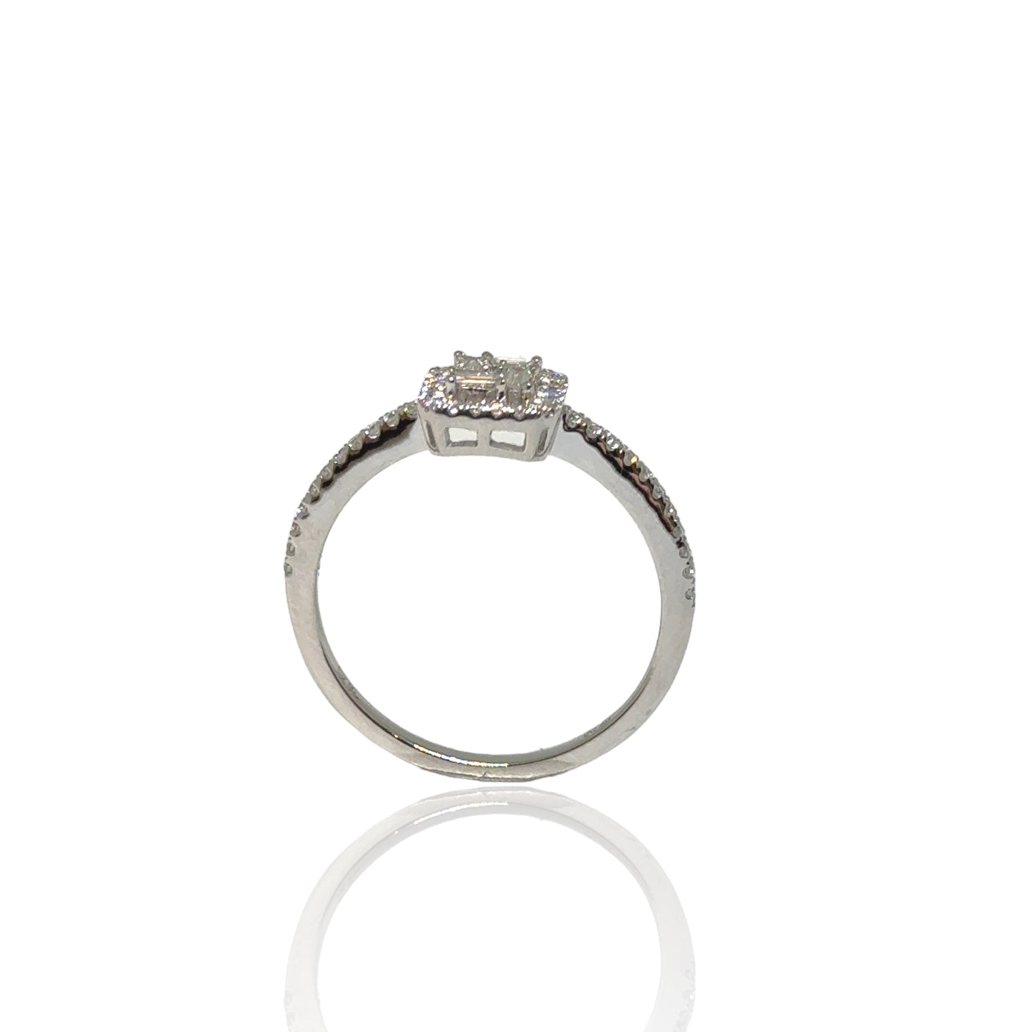 Vierkante Halo Illusie Diamanten Ring