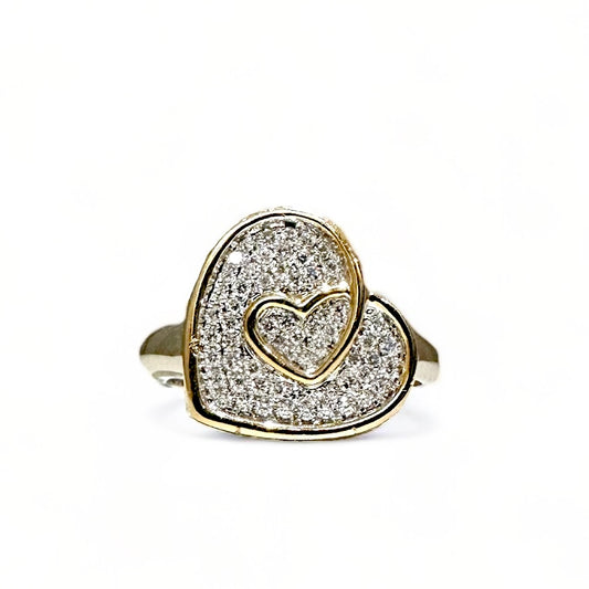 Hartvormige diamanten ring 