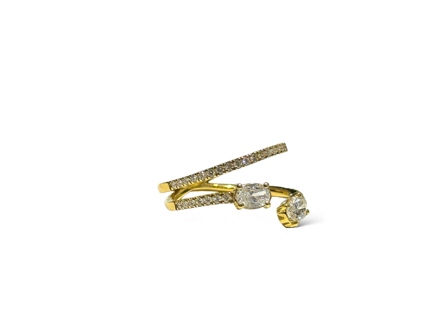 Bague Toi &amp; Moi Ovale et Diamants 