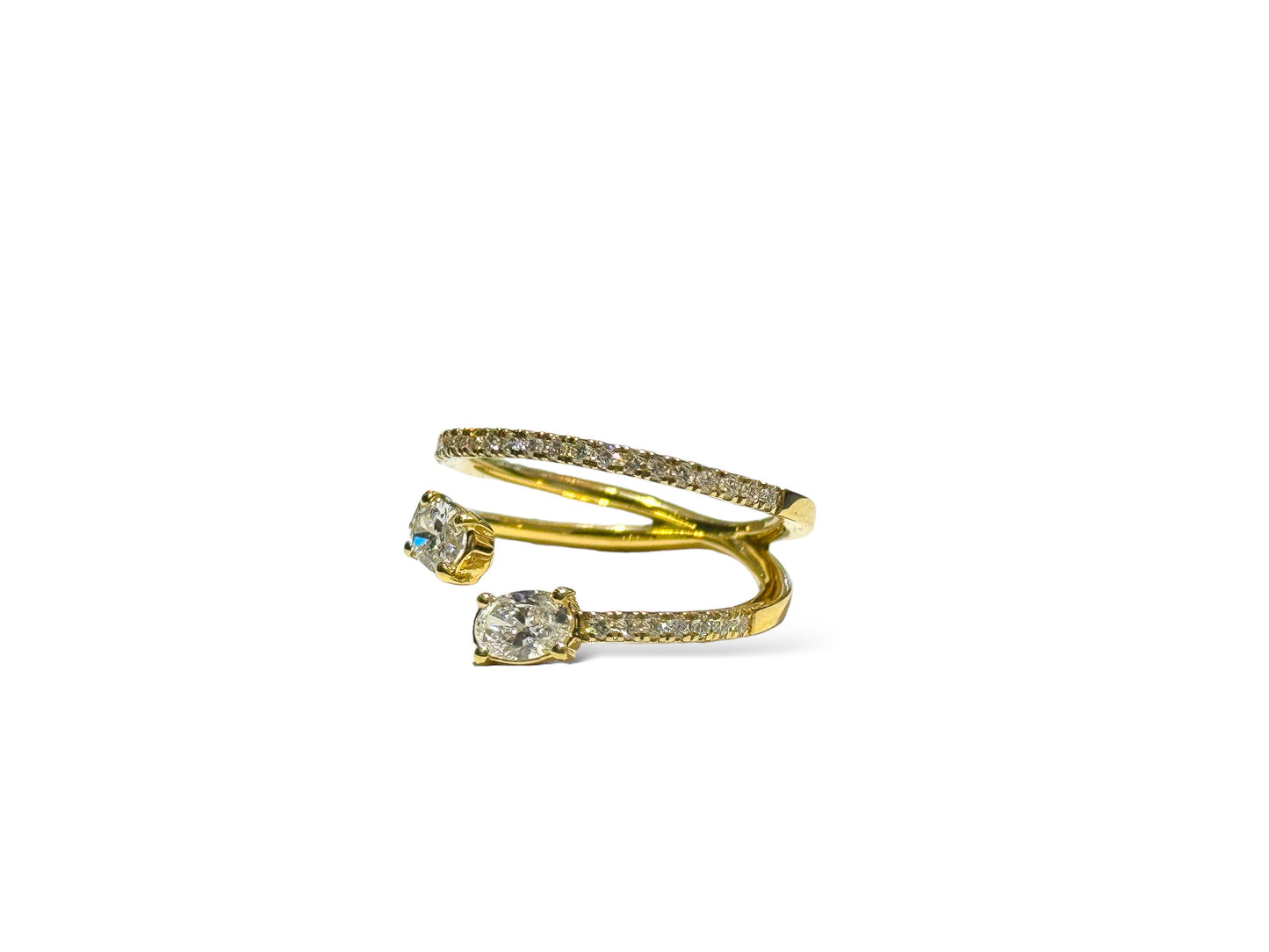 Bague Toi &amp; Moi Ovale et Diamants 
