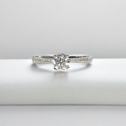 0,68 CT RONDE GESNEDEN VERLOVINGSRING PAVÉ 