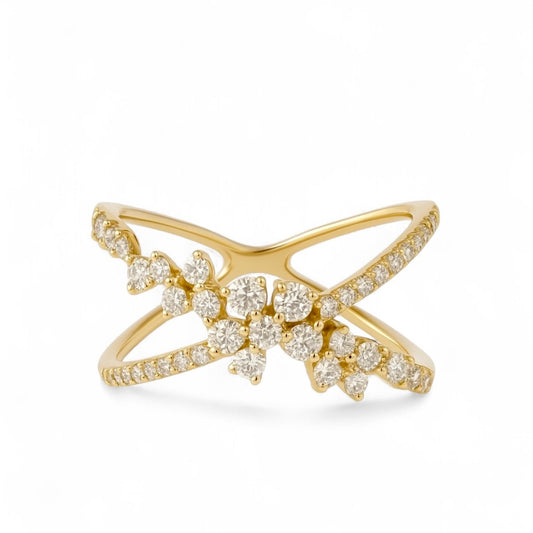 CROSSOVER DIAMOND RING
