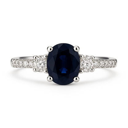 SAPPHIRE & DIAMONDS RING