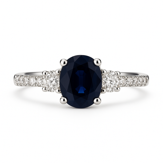 SAPPHIRE & DIAMONDS RING