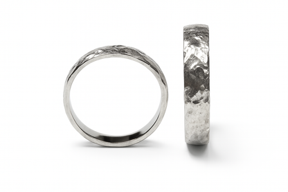 18kt White gold wedding rings - Matte Finish