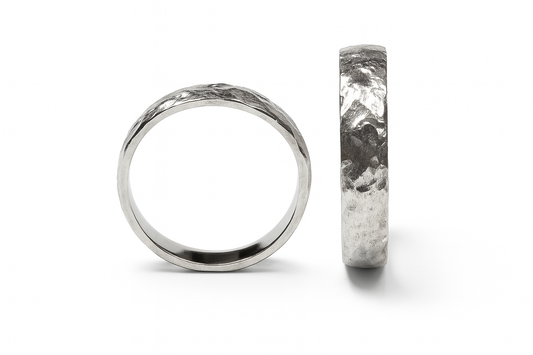 18kt White gold wedding rings - Matte Finish