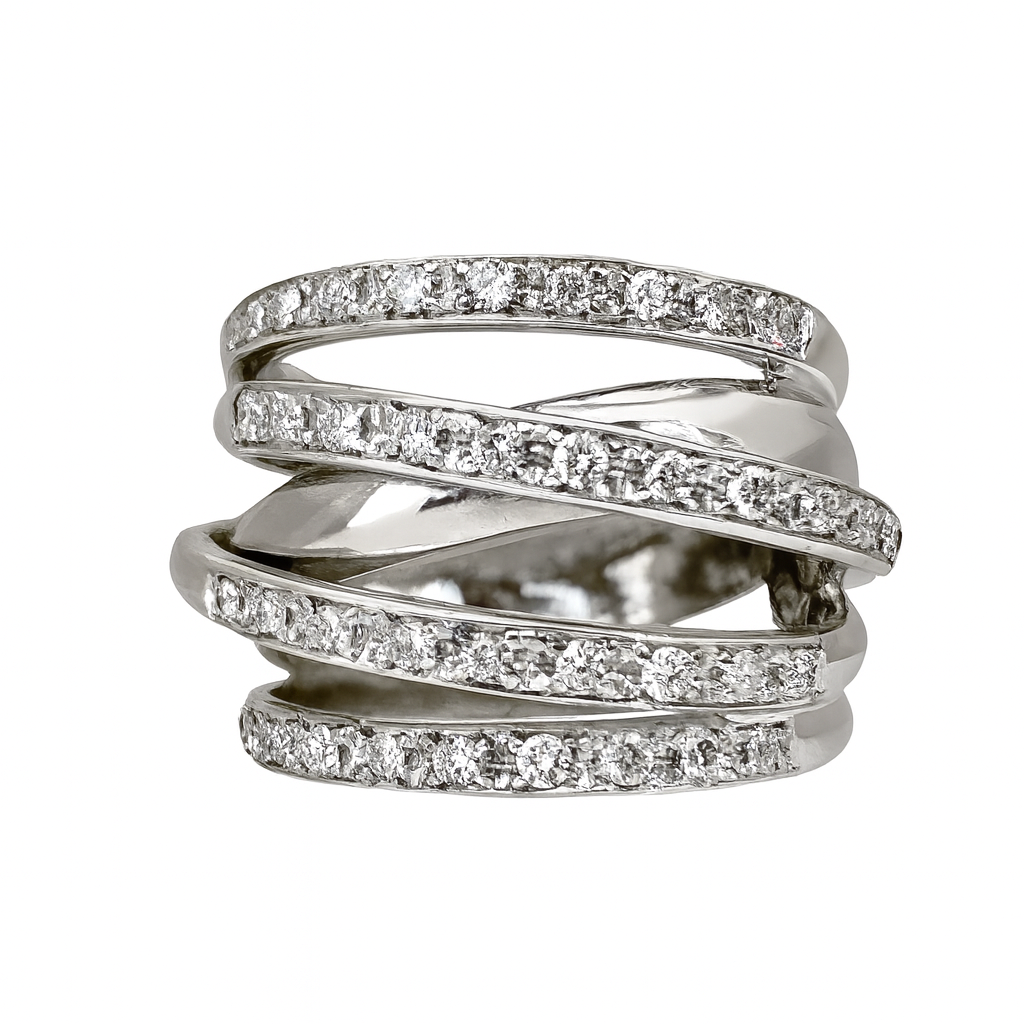 BAGUE CROISÉE PAVÉE DE 1,15 CT 