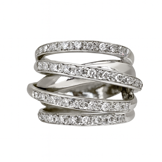 1.15 CT GEPLAATSTE GEKRUISTE RING 