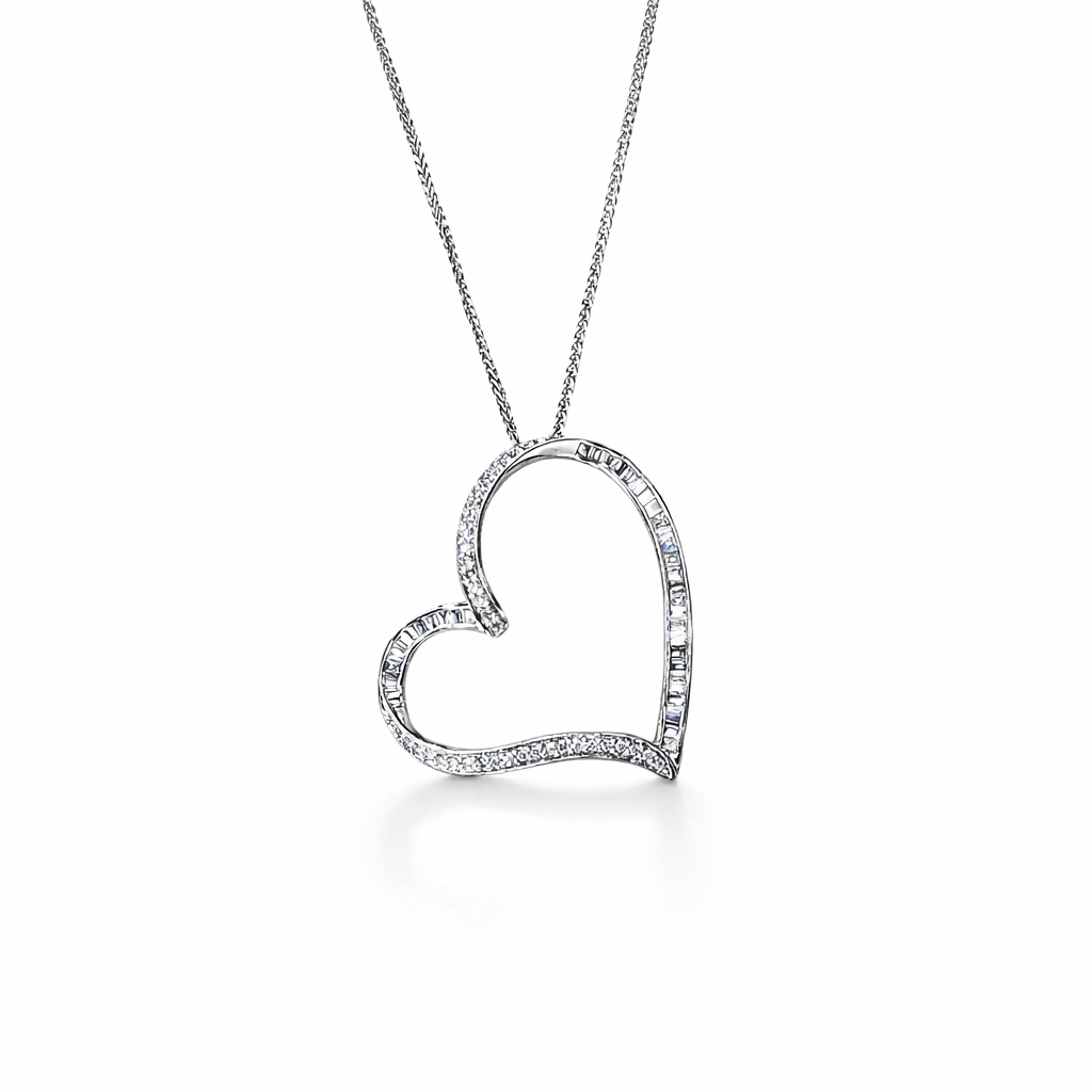 Grand coeur avec diamants 