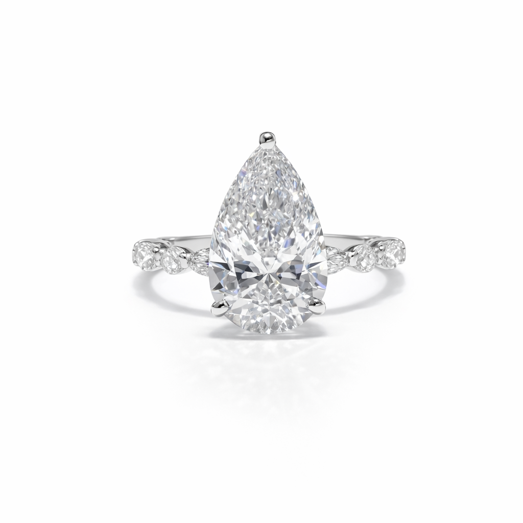 2.03 CT PEAR WITH SIDE STONES