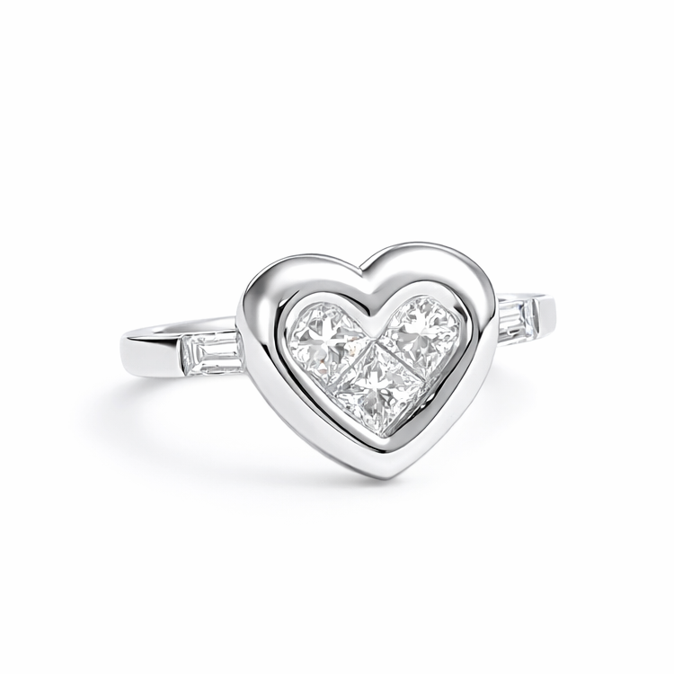 Diamanten Hart Knoop Ring 