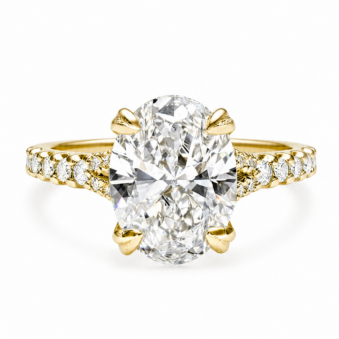 2 CT OVAL WITH SIDE STONES