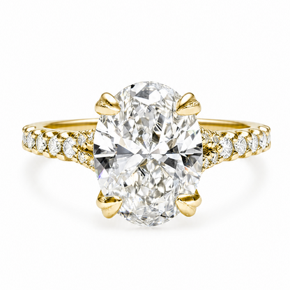 2 CT OVAL WITH SIDE STONES