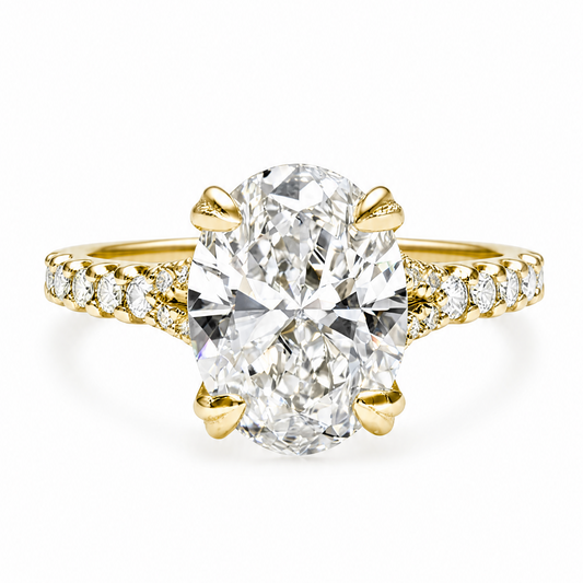 2 CT OVAL WITH SIDE STONES