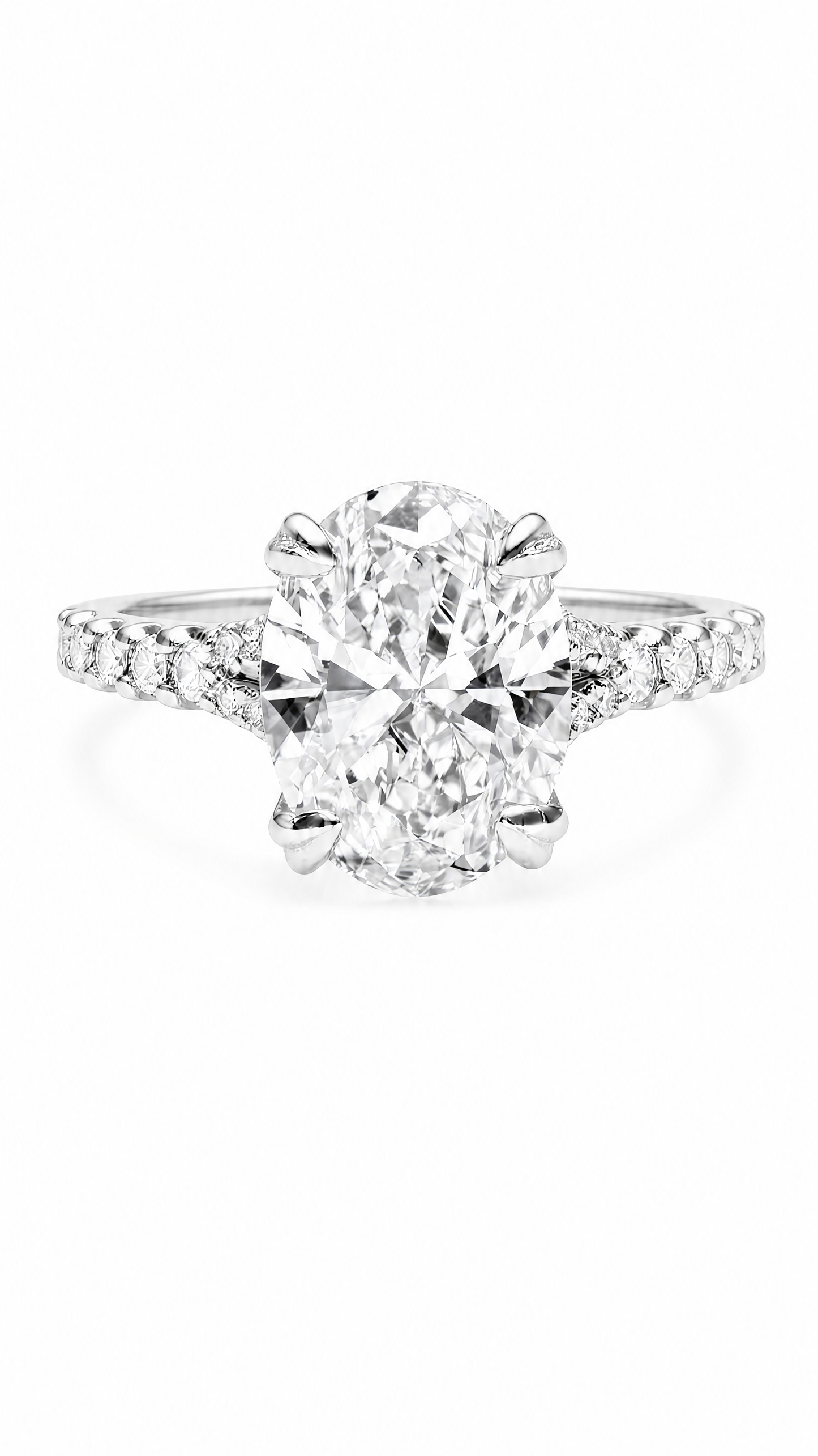 2 CT OVAL WITH SIDE STONES