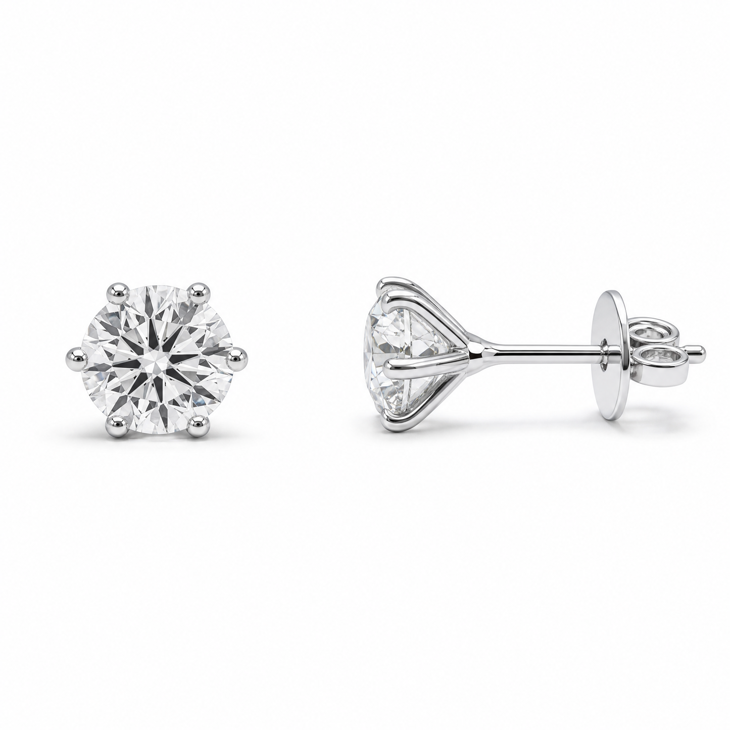CLOUS SOLITAIRES À SIX Griffes 0,55 CT 