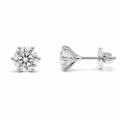 CLOUS SOLITAIRES À SIX Griffes 0,55 CT 
