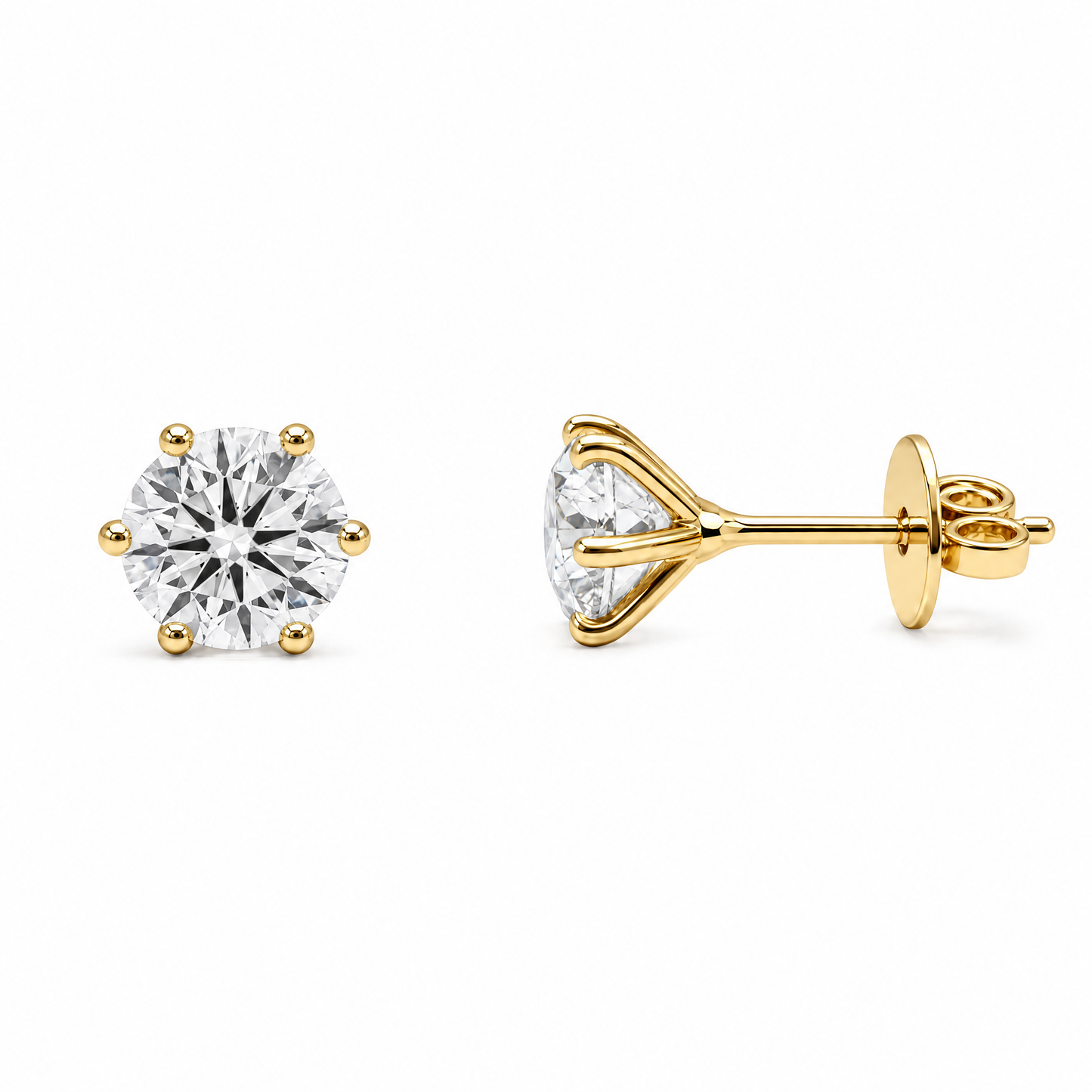CLOUS SOLITAIRES À SIX Griffes 0,55 CT 