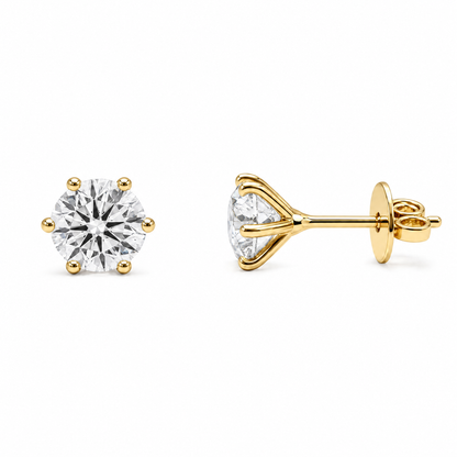 CLOUS SOLITAIRES À SIX Griffes 0,55 CT 