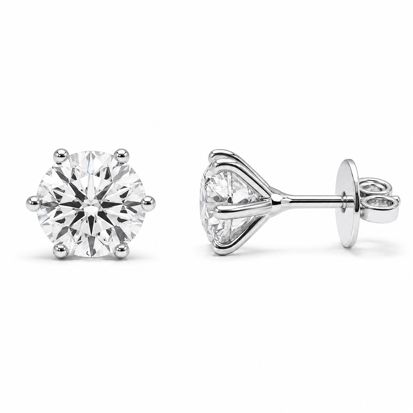 CLOUS SOLITAIRES À SIX Griffes 0,55 CT 