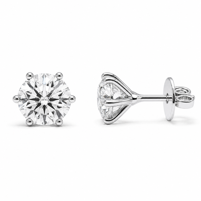 CLOUS SOLITAIRES À SIX Griffes 0,55 CT 