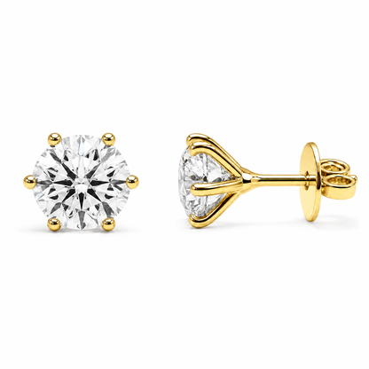 CLOUS SOLITAIRES À SIX Griffes 0,55 CT 