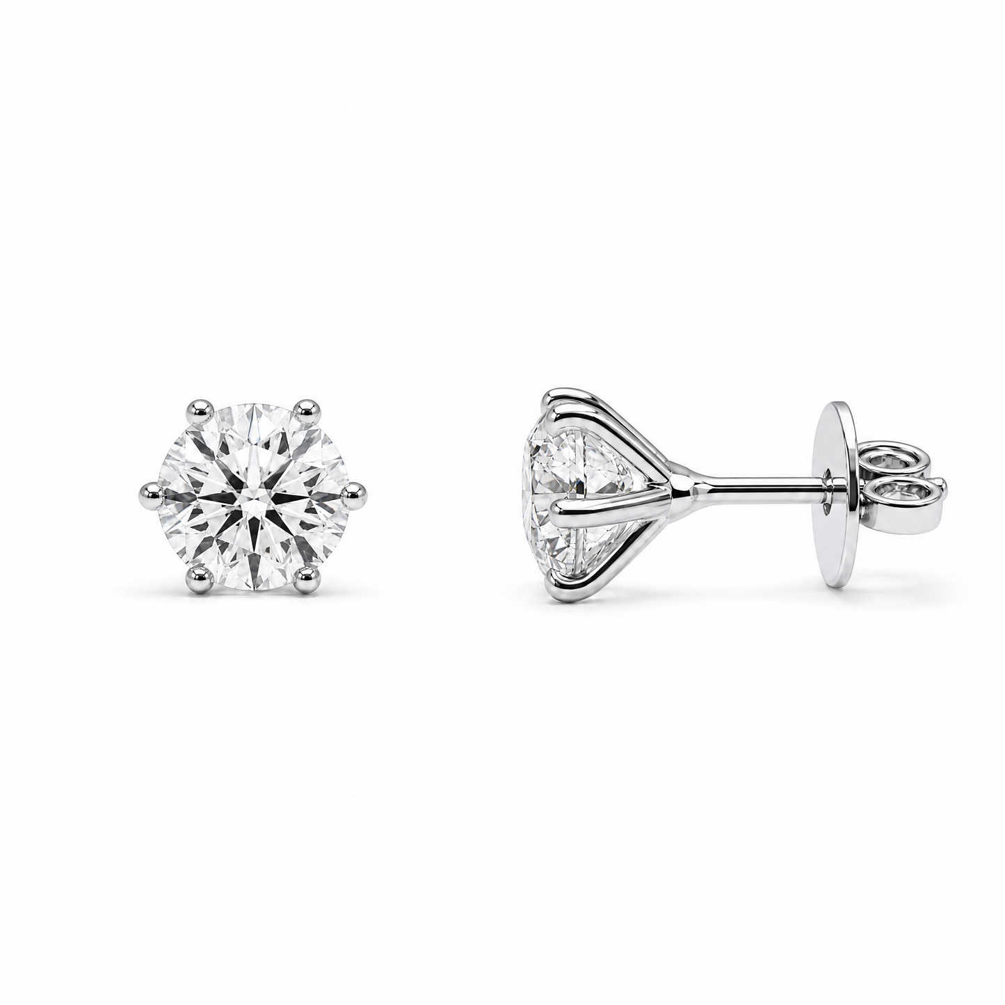 CLOUS SOLITAIRES À SIX Griffes 0,55 CT 