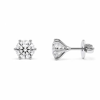 CLOUS SOLITAIRES À SIX Griffes 0,55 CT 
