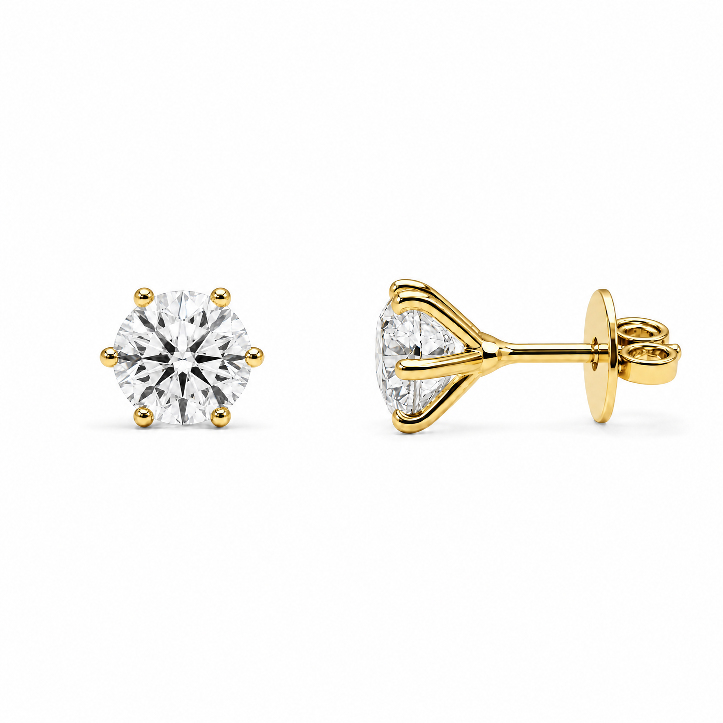 CLOUS SOLITAIRES À SIX Griffes 0,55 CT 