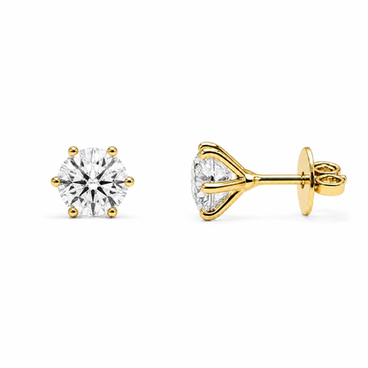 CLOUS SOLITAIRES À SIX Griffes 0,55 CT 