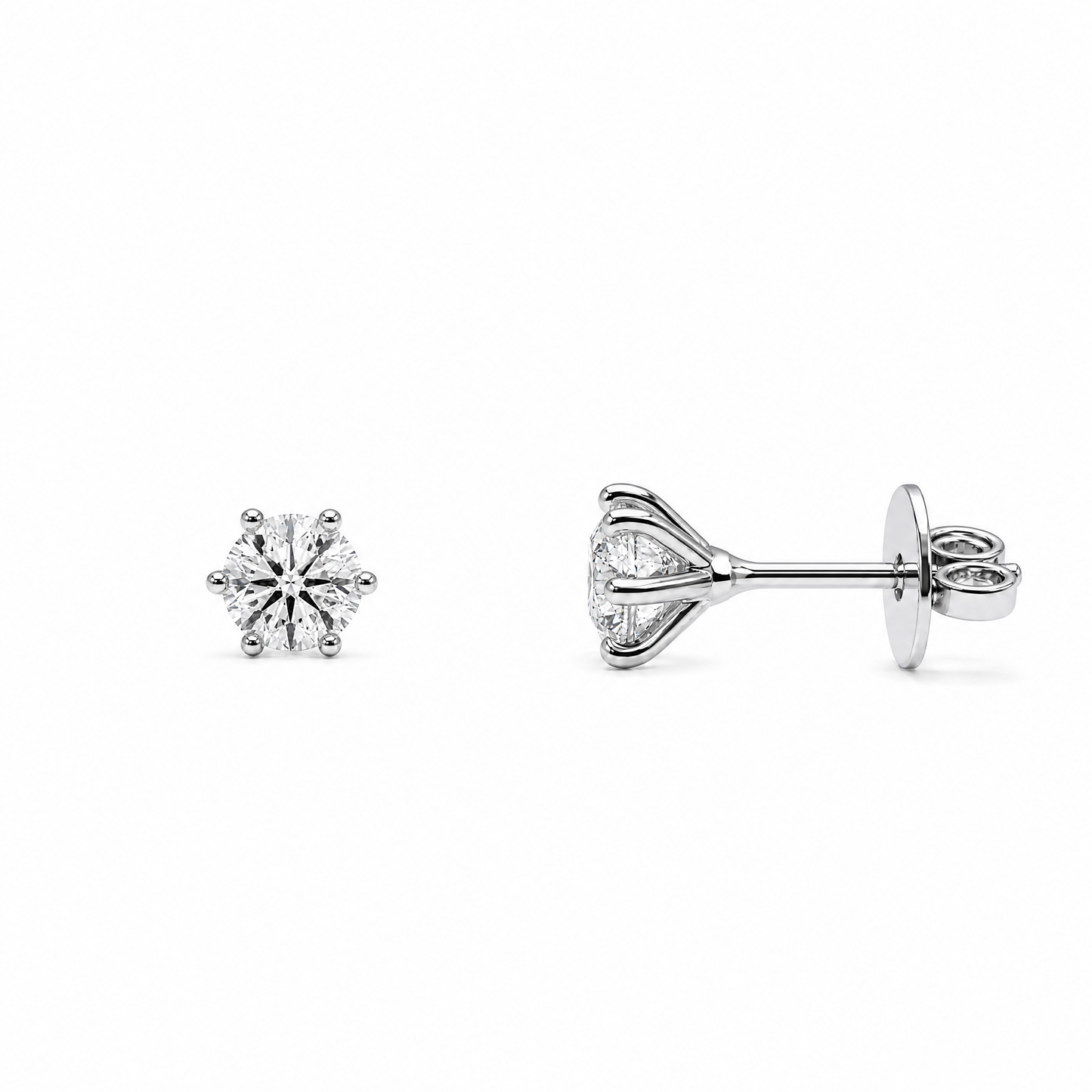 CLOUS SOLITAIRES À SIX Griffes 0,55 CT 