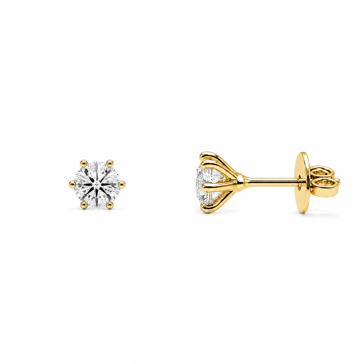 CLOUS SOLITAIRES À SIX Griffes 0,55 CT 
