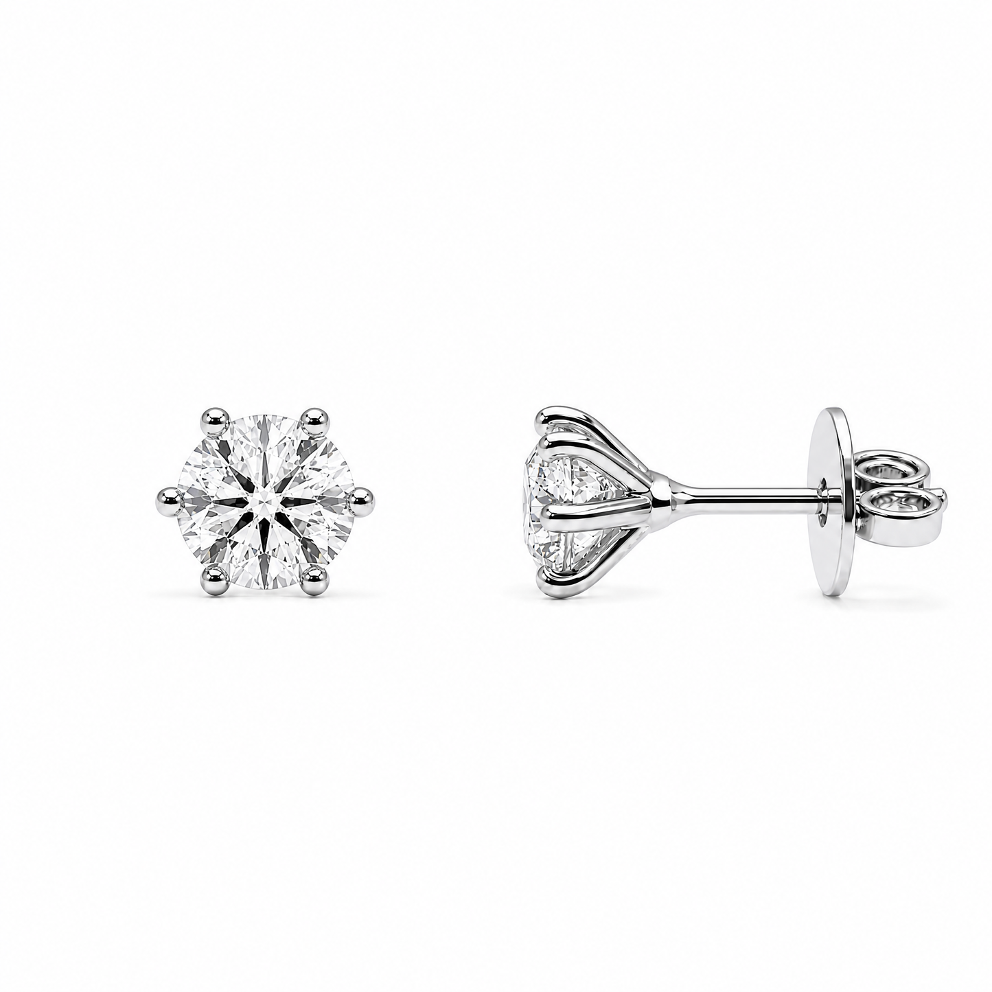 CLOUS SOLITAIRES À SIX Griffes 0,55 CT 