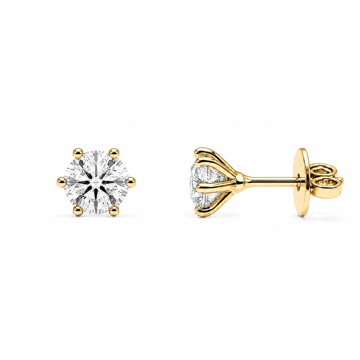 CLOUS SOLITAIRES À SIX Griffes 0,55 CT 