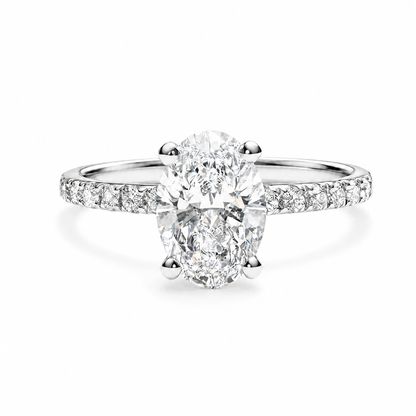 OVAL WITH SIDE DIAMONDS