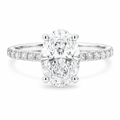 OVAL WITH SIDE DIAMONDS