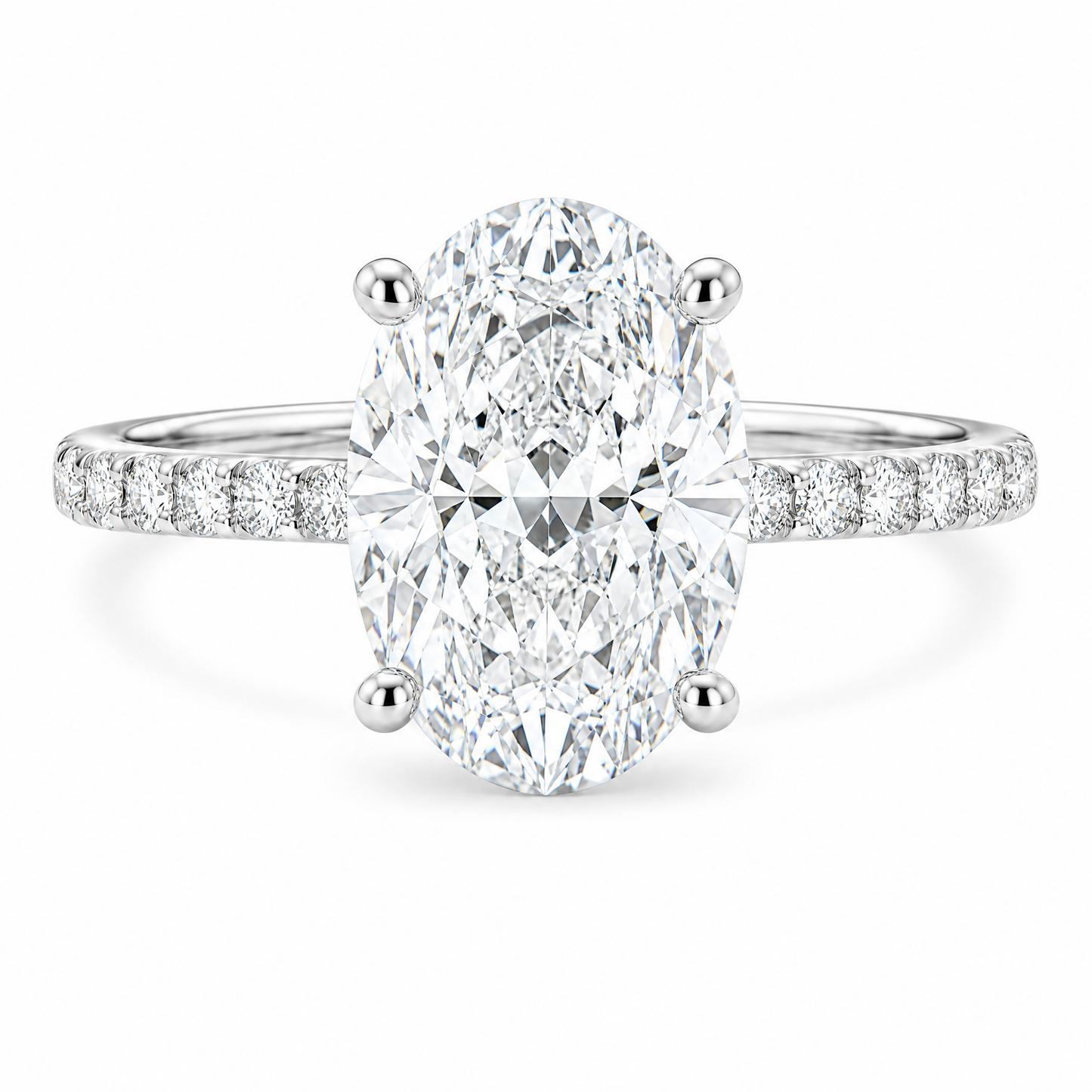 OVAL WITH SIDE DIAMONDS