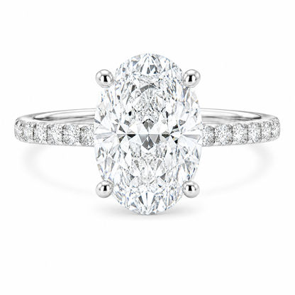 OVAL WITH SIDE DIAMONDS