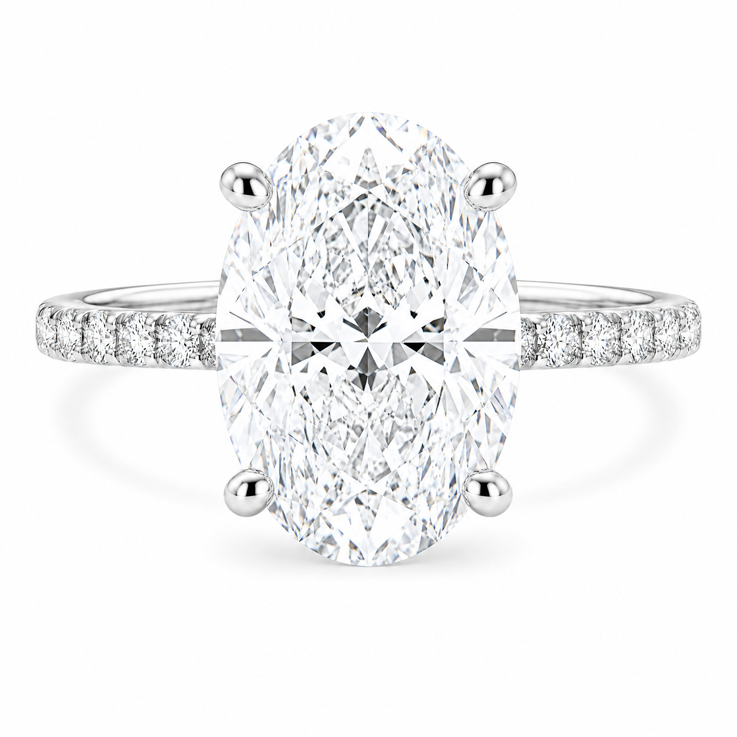 OVAL WITH SIDE DIAMONDS